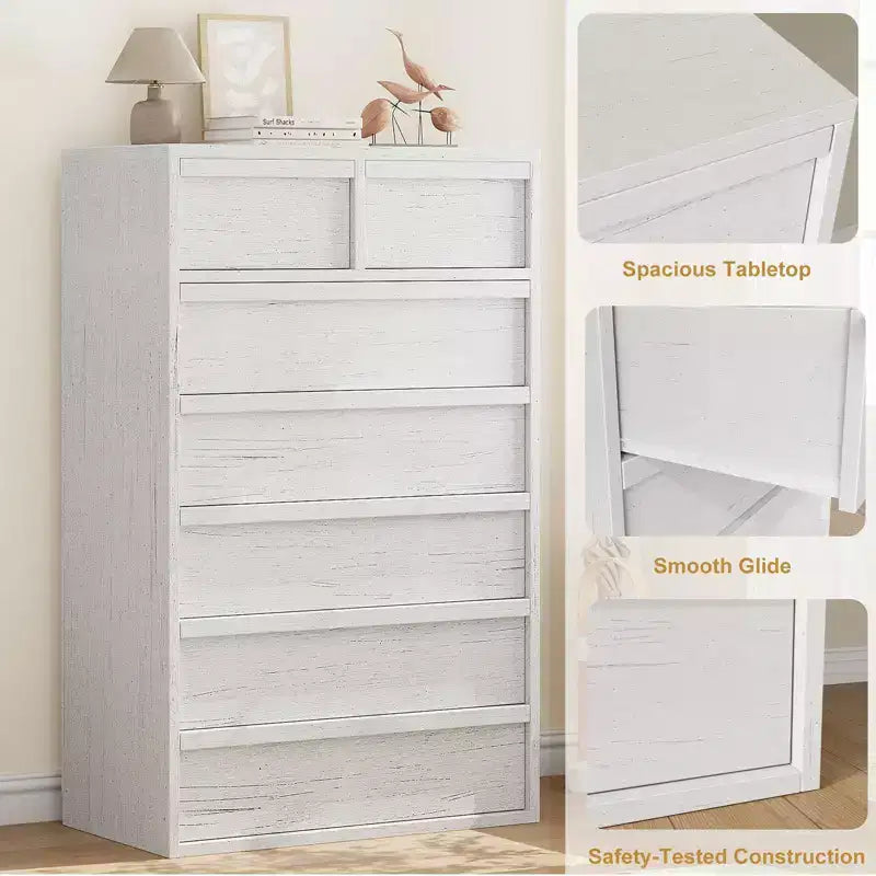 Commode à 5 tiroirs Grande commode avec grand espace de rangement, commode de rangement moderne