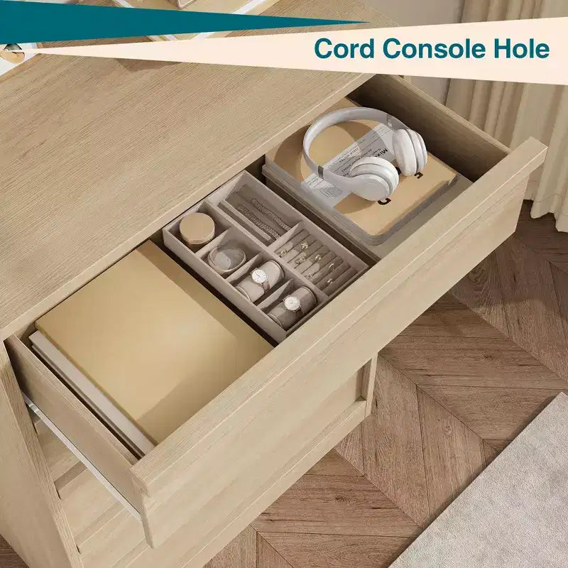 Commode à 5 tiroirs Grande commode avec grand espace de rangement, commode de rangement moderne