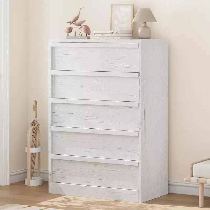 Commode à 5 tiroirs Grande commode avec grand espace de rangement, commode de rangement moderne