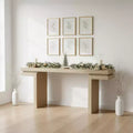 Homy Casa Rectangular Console Table with Minimalist Wood Base for Entryway or Living Room, Small Space, Natural Oak