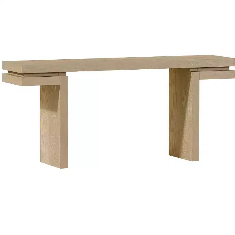 Console rectangulaire avec piètement en bois minimaliste
