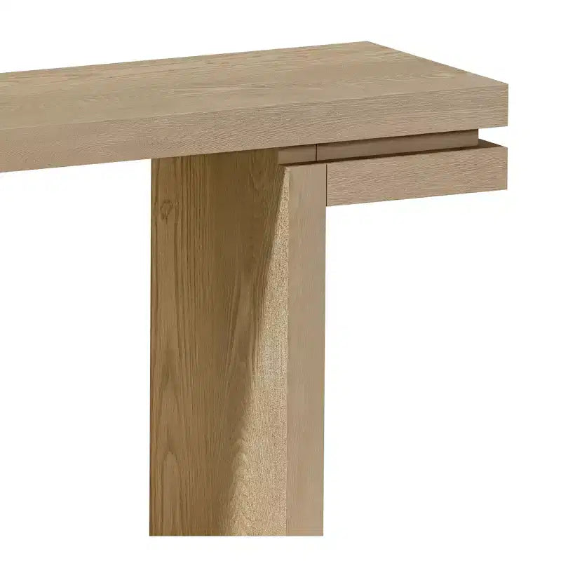 Console rectangulaire avec piètement en bois minimaliste