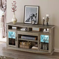 70 Inch TV Stand for Living Room - Farmhouse Large Entertainment Center with Storage