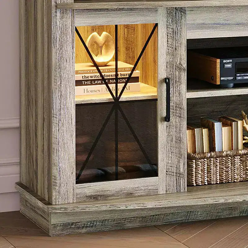 Meuble TV pour salon - Grand centre de divertissement style ferme