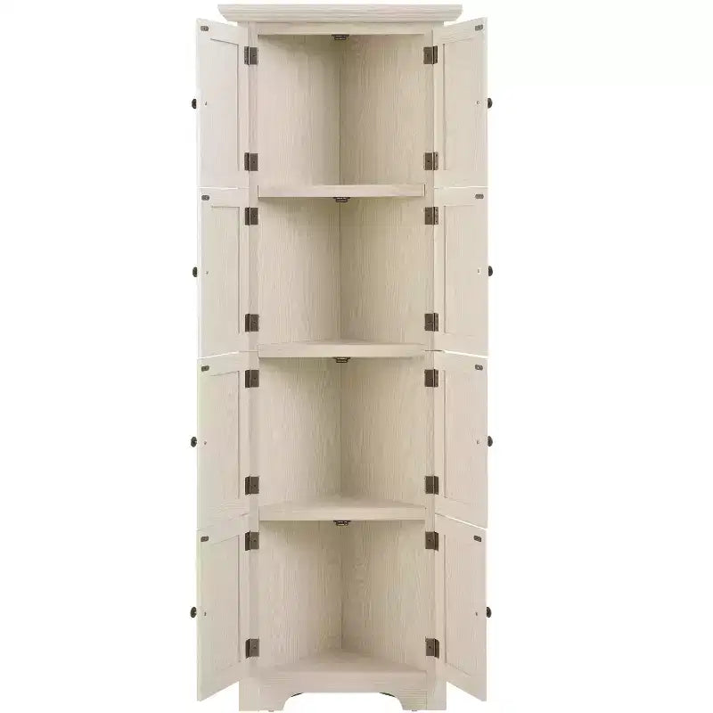 Meuble de rangement de cuisine d'angle à 4 niveaux, armoire de style ferme, étagère.