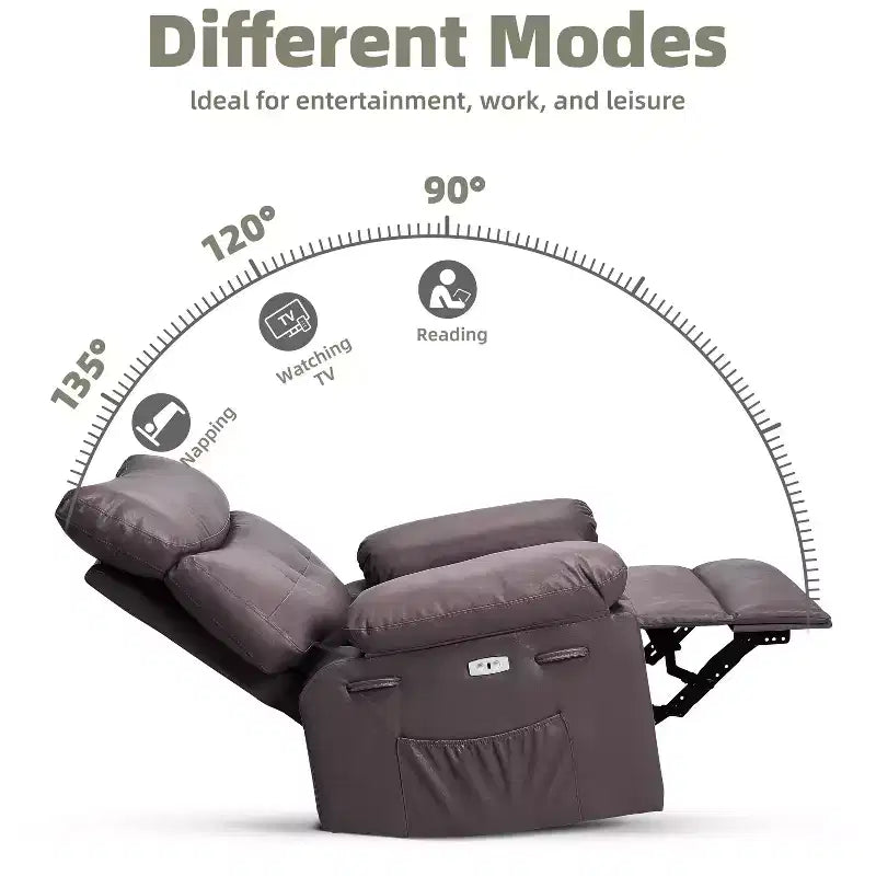 Fauteuil inclinable - Fauteuil relax manuel en cuir PU Confort éponge