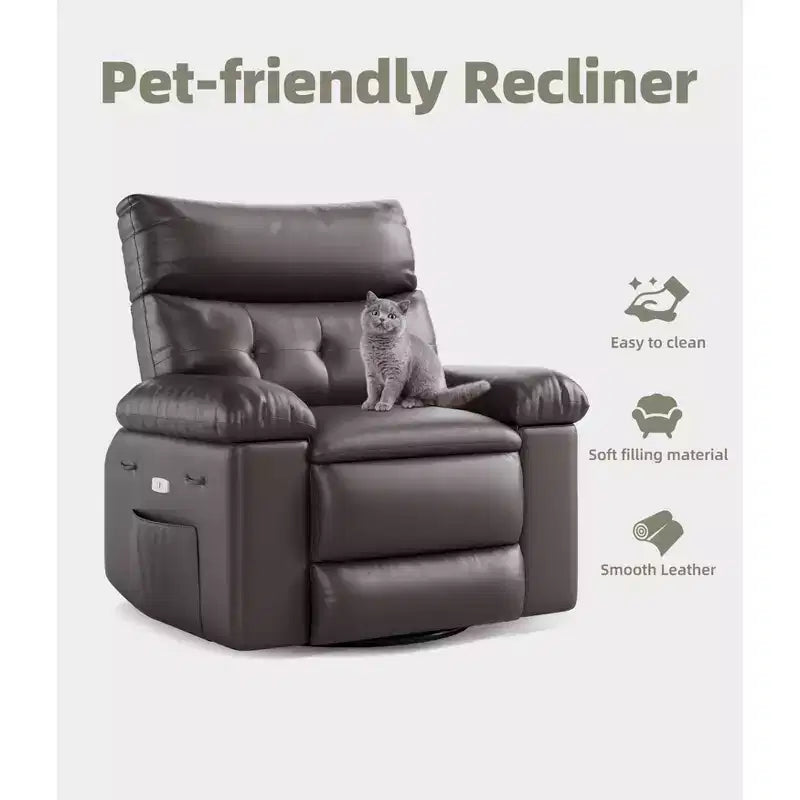 Fauteuil inclinable - Fauteuil relax manuel en cuir PU Confort éponge