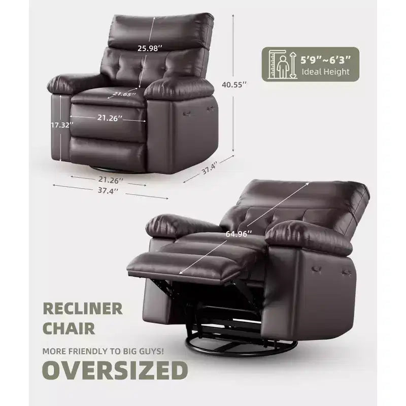 Fauteuil inclinable - Fauteuil relax manuel en cuir PU Confort éponge