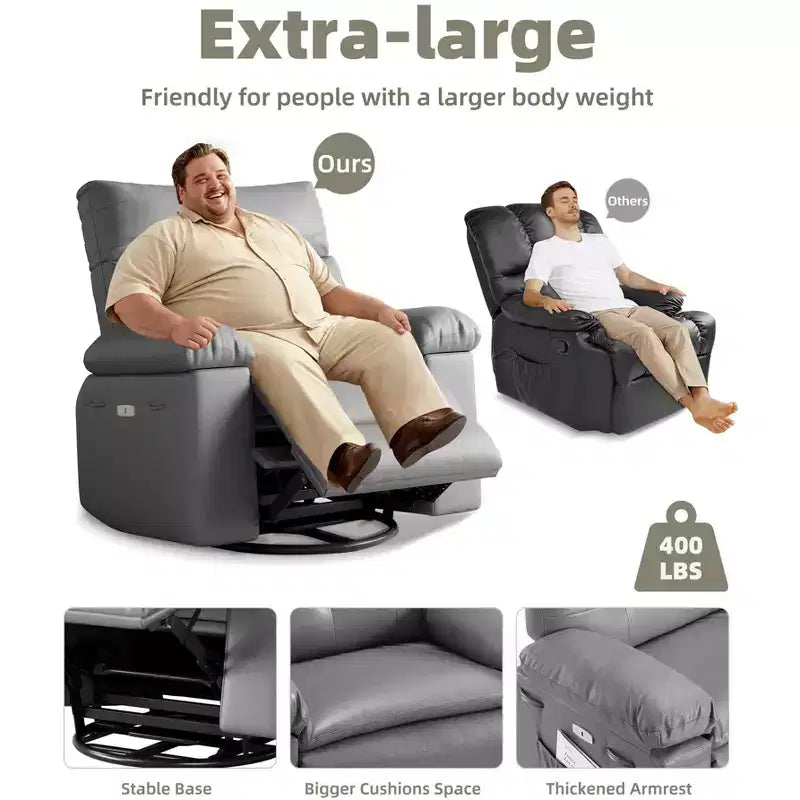Fauteuil inclinable - Fauteuil relax manuel en cuir PU Confort éponge