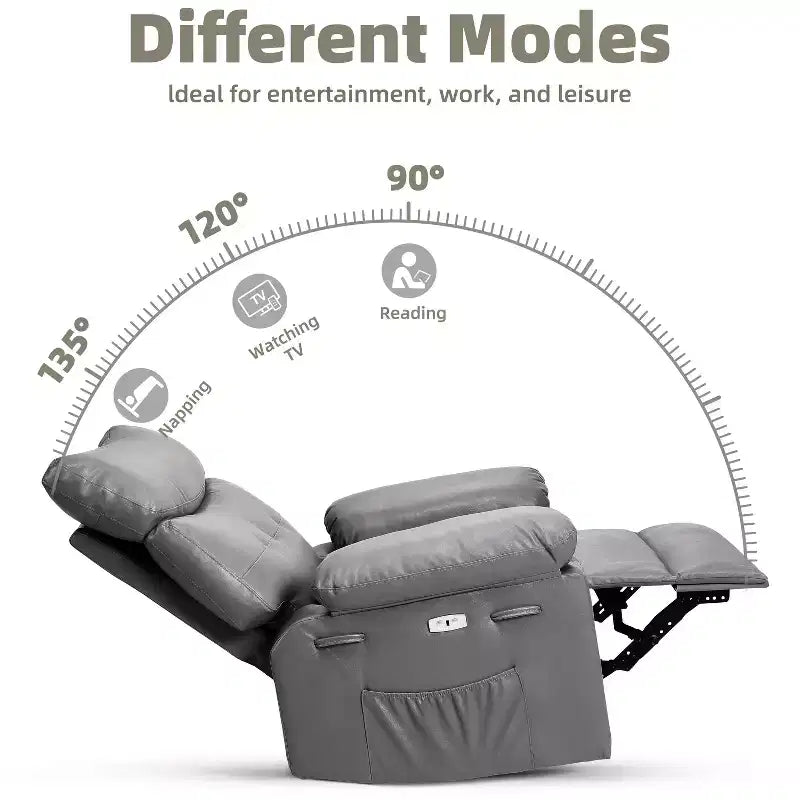 Fauteuil inclinable - Fauteuil relax manuel en cuir PU Confort éponge
