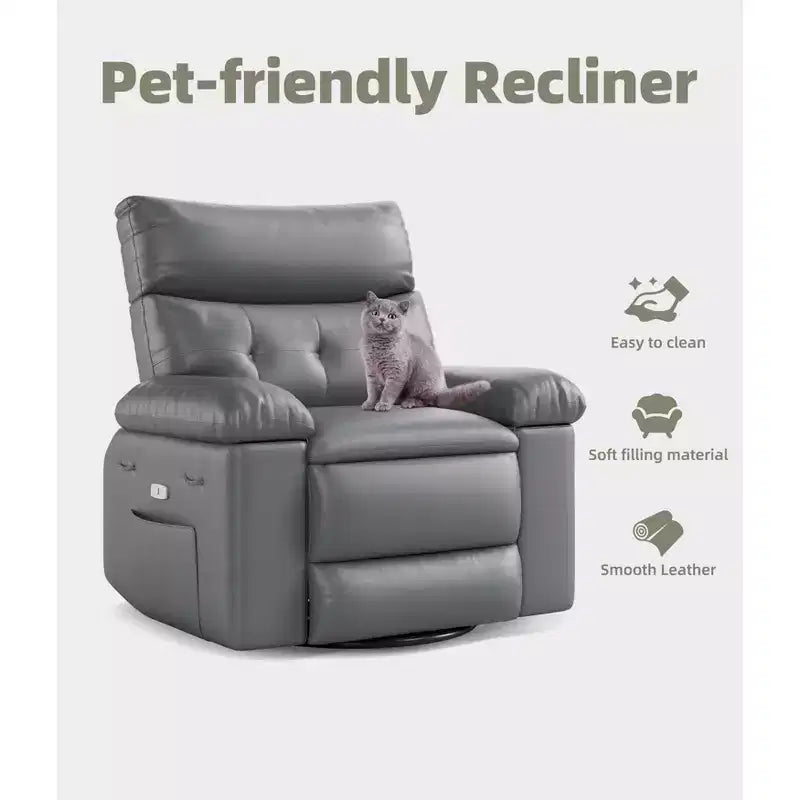 Fauteuil inclinable - Fauteuil relax manuel en cuir PU Confort éponge