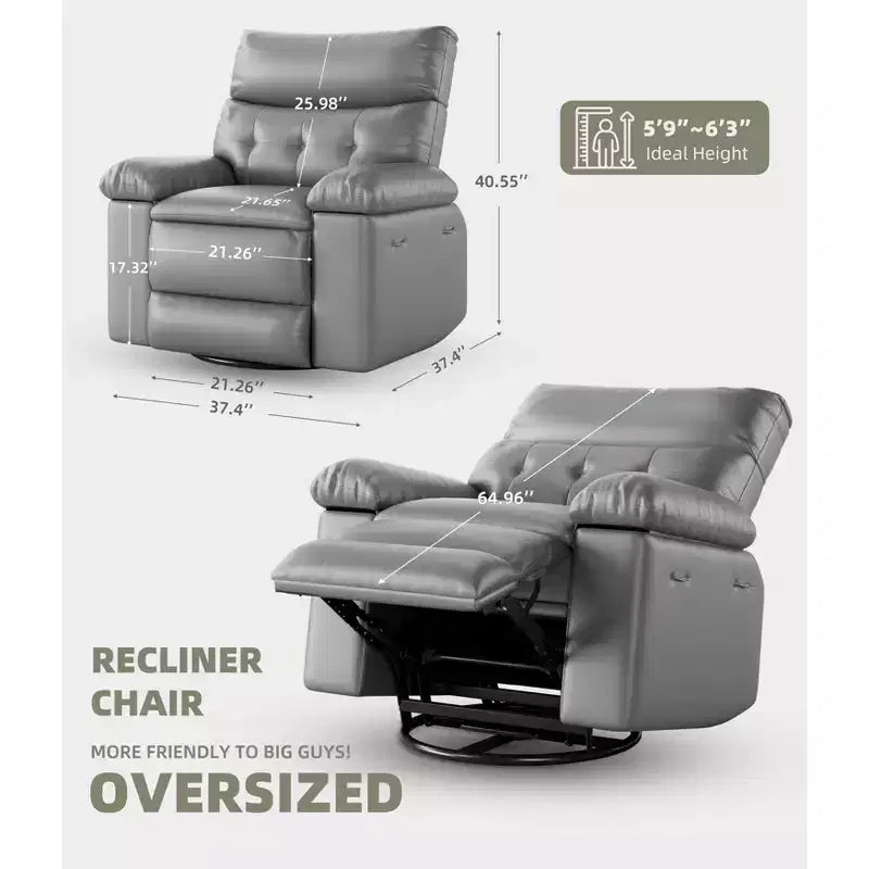 Fauteuil inclinable - Fauteuil relax manuel en cuir PU Confort éponge