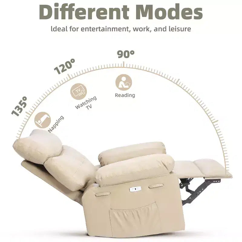 Fauteuil inclinable - Fauteuil relax manuel en cuir PU Confort éponge
