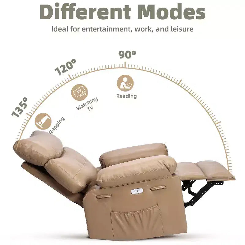 Fauteuil inclinable - Fauteuil relax manuel en cuir PU Confort éponge