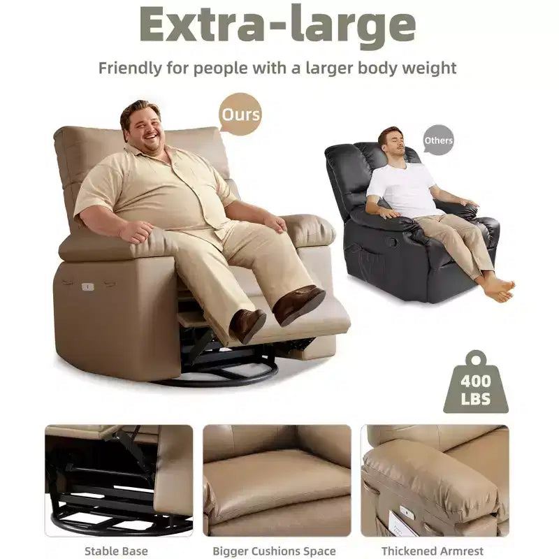 Fauteuil inclinable - Fauteuil relax manuel en cuir PU Confort éponge