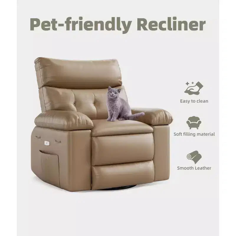 Fauteuil inclinable - Fauteuil relax manuel en cuir PU Confort éponge