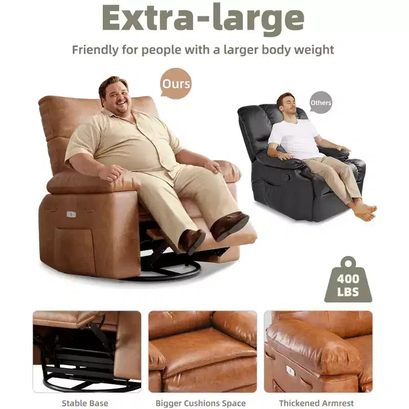 Fauteuil inclinable - Fauteuil relax manuel en cuir PU Confort éponge