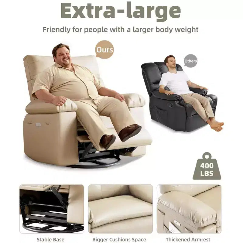 Fauteuil inclinable - Fauteuil relax manuel en cuir PU Confort éponge