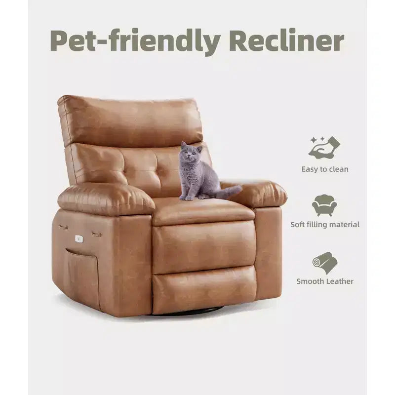 Fauteuil inclinable - Fauteuil relax manuel en cuir PU Confort éponge