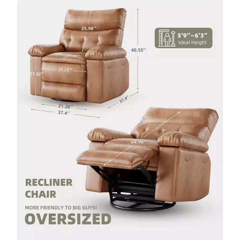 Fauteuil inclinable - Fauteuil relax manuel en cuir PU Confort éponge