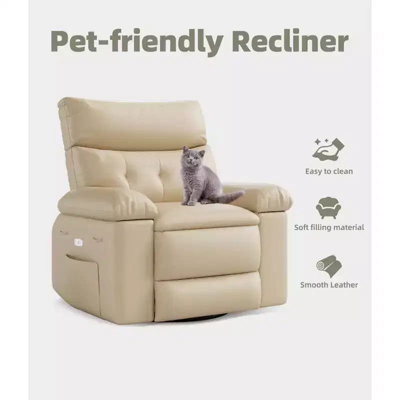 Fauteuil inclinable - Fauteuil relax manuel en cuir PU Confort éponge