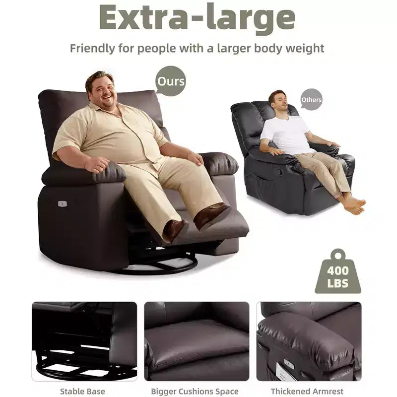 Fauteuil inclinable - Fauteuil relax manuel en cuir PU Confort éponge