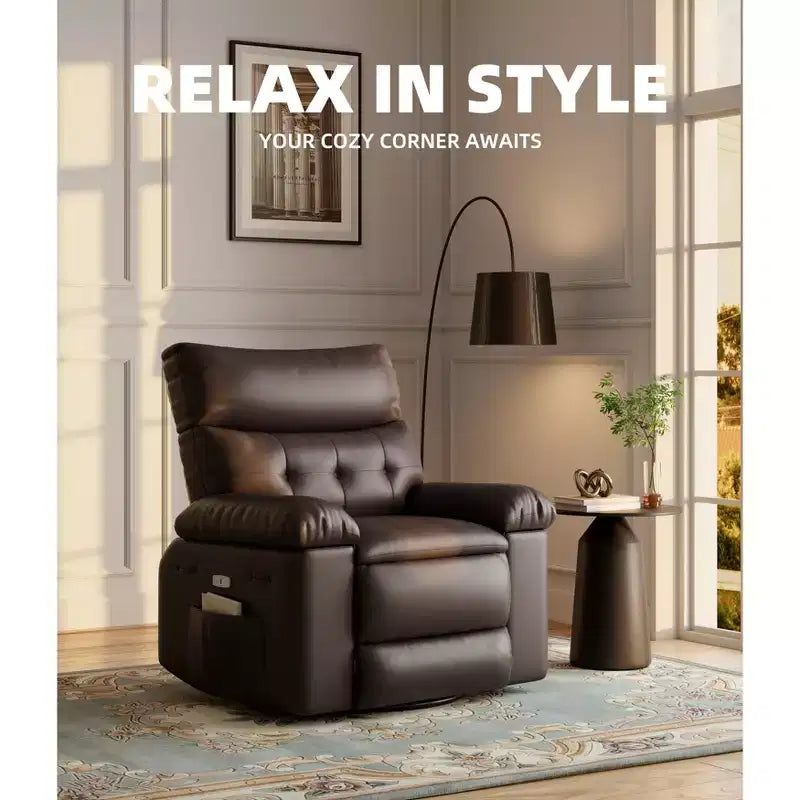 Fauteuil inclinable - Fauteuil relax manuel en cuir PU Confort éponge