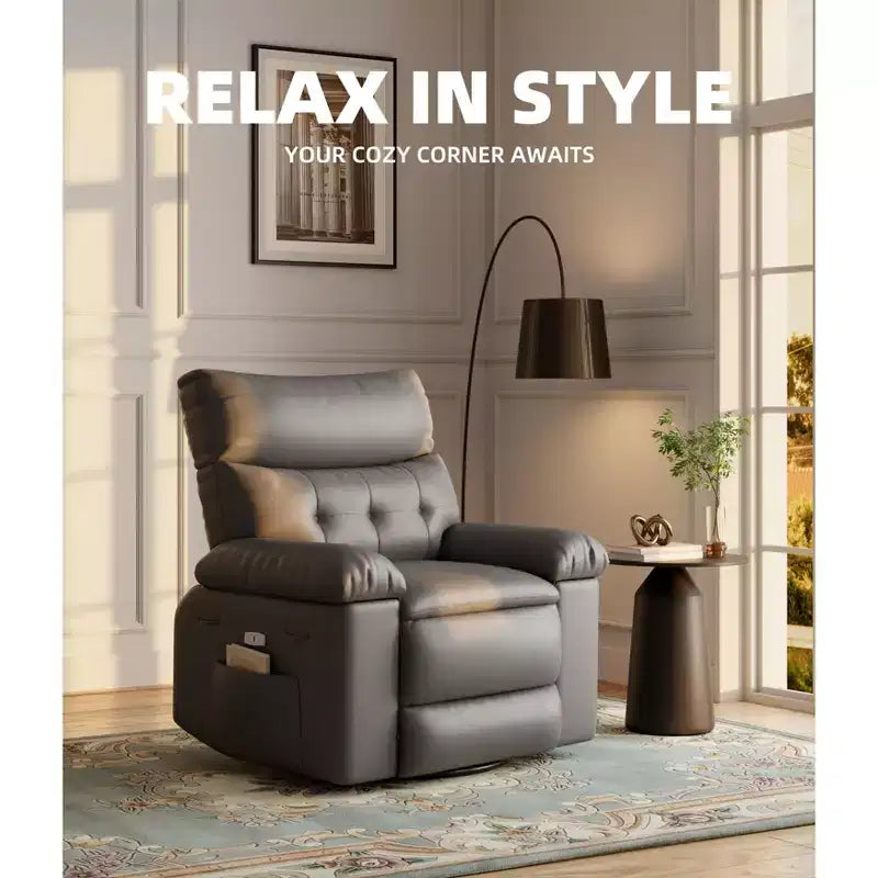 Fauteuil inclinable - Fauteuil relax manuel en cuir PU Confort éponge