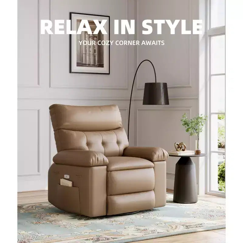 Fauteuil inclinable - Fauteuil relax manuel en cuir PU Confort éponge