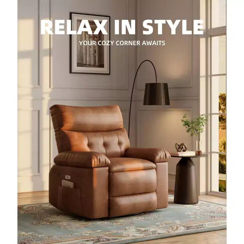 Fauteuil inclinable - Fauteuil relax manuel en cuir PU Confort éponge