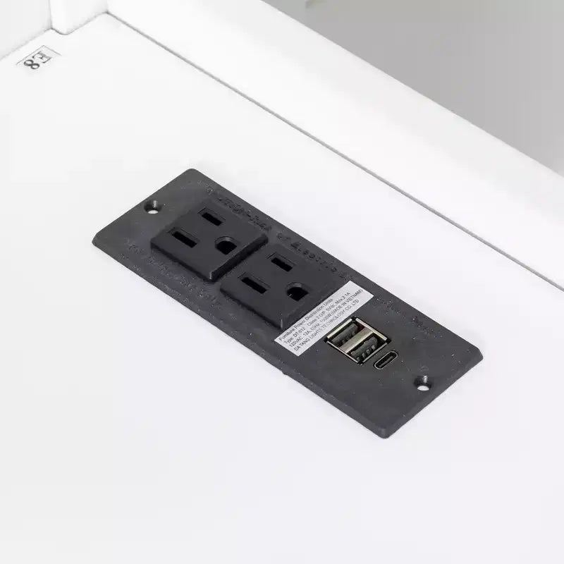 Lit superposé simple XL au-dessus de lit double avec bureau, ports USB et étagères de rangement