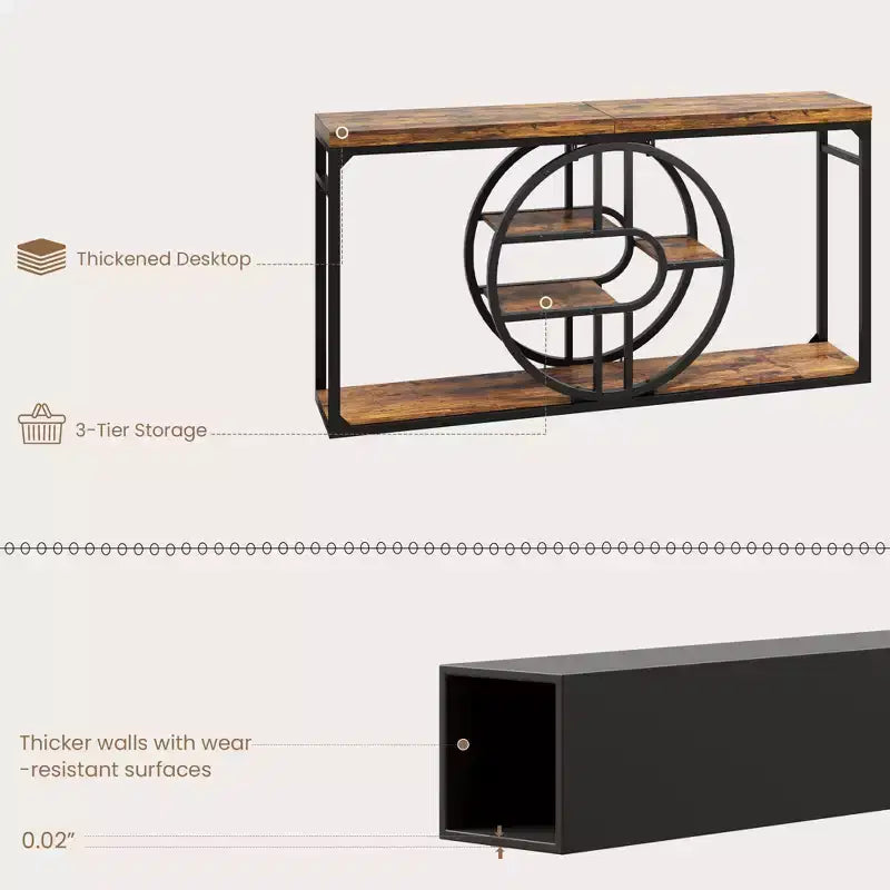 Table d'entrée, Consoles 5 niveaux pour entrée, Tables basses industrielles