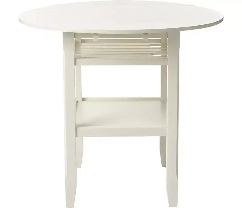 HomeRoots 40 Cream Wood Rounded Drop Leaf Bar Table