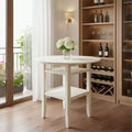 Table de bar pliante ronde en bois crème