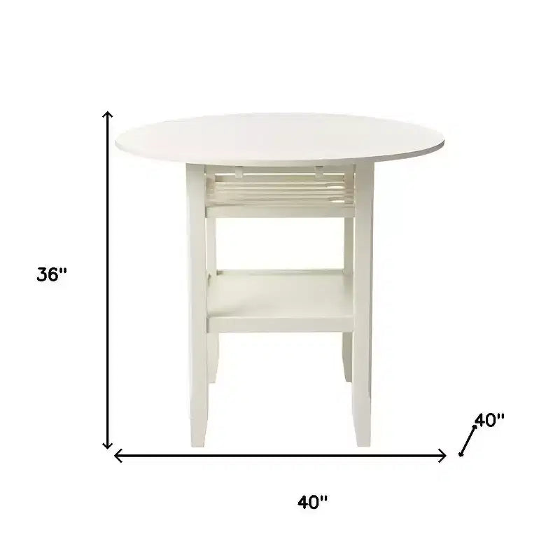 Table de bar pliante ronde en bois crème