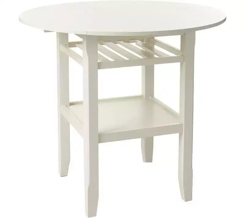 Table de bar pliante ronde en bois crème