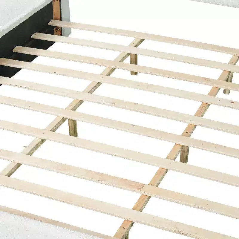 Cadre de lit moderne en bois rembourré Boucle avec tête de lit incurvée