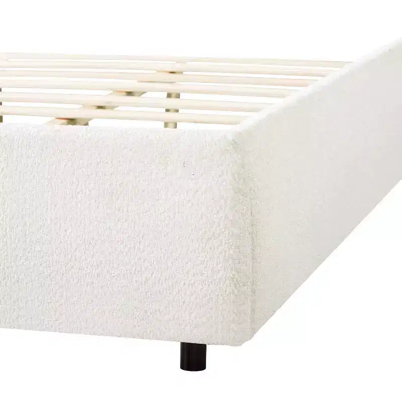 Cadre de lit moderne en bois rembourré Boucle avec tête de lit incurvée