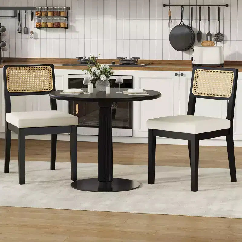 Chaises de salle à manger en rotin, chaises de cuisine de ferme modernes du milieu du siècle