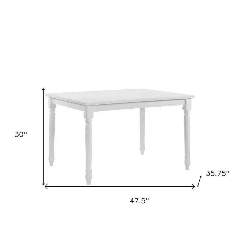 Table à manger en bois massif blanc