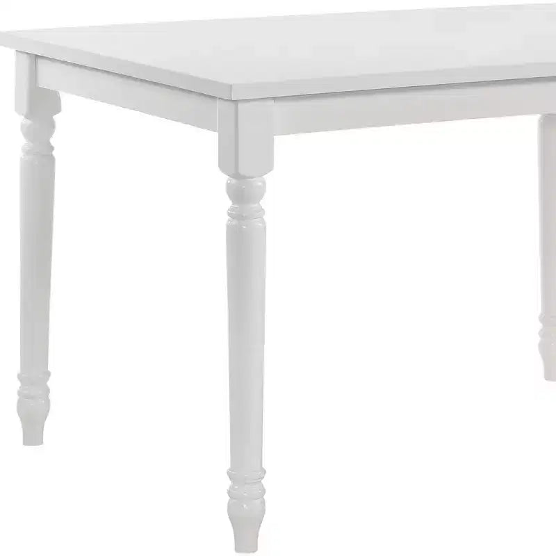 Table à manger en bois massif blanc