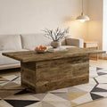 Dyonery Rustic Oak Engineered Wood Coffee Table, Farmhouse Center Low Cocktail Tea Table for Living Room