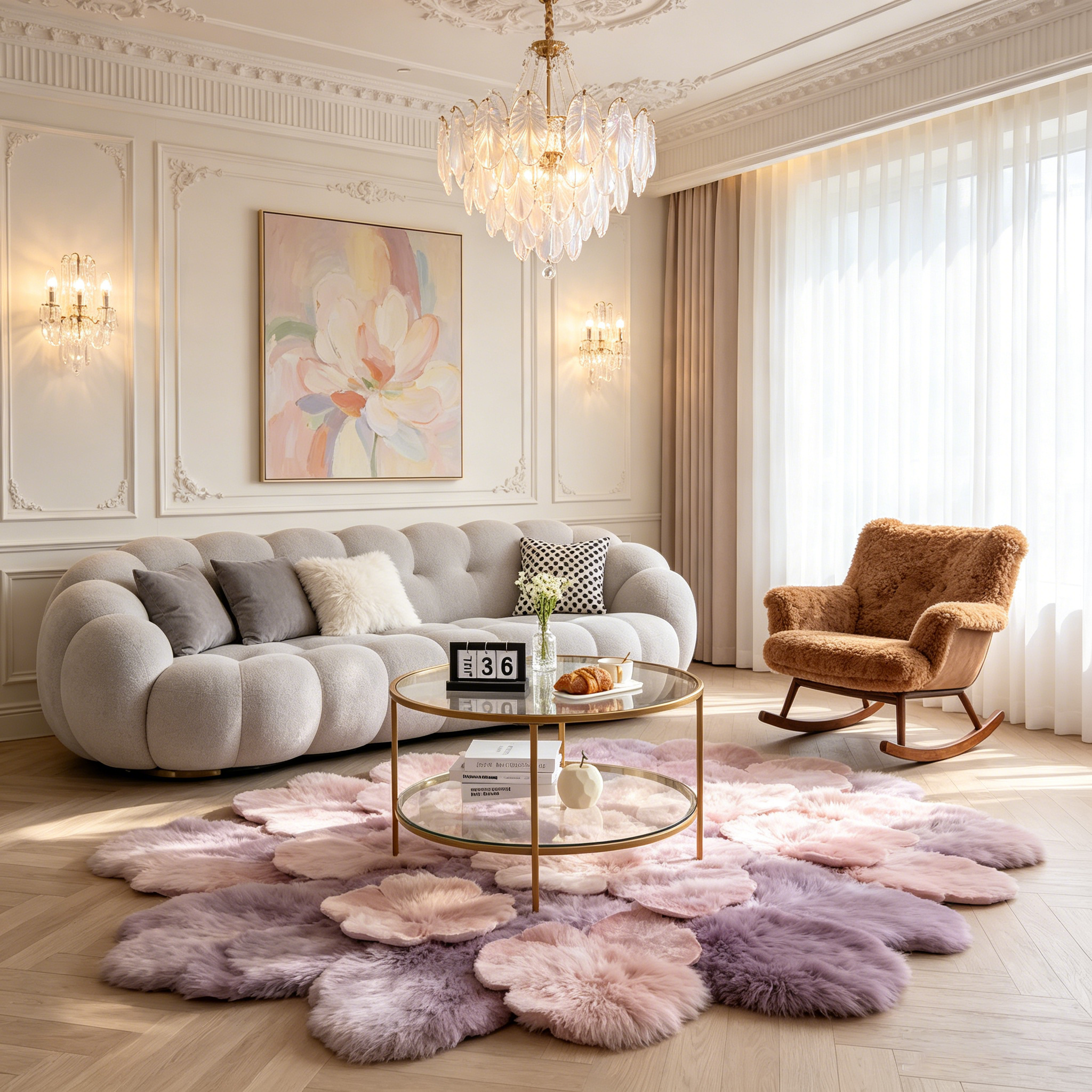 Table basse double ronde en verre