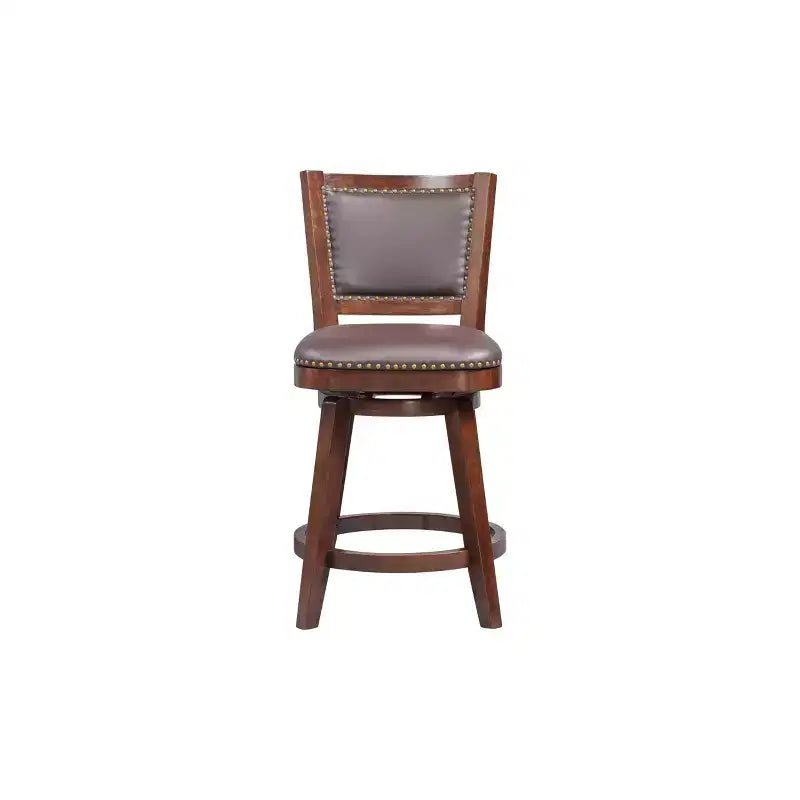 Tabouret de bar pivotant à hauteur de comptoir avec dossier Cappuccino