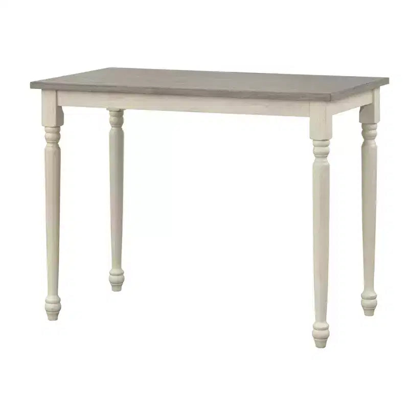Lifestorey Montreal Farmhouse 36.6" Counter Height Table Gray/White: Mid-Century Modern, 36.6" High, Seats 2