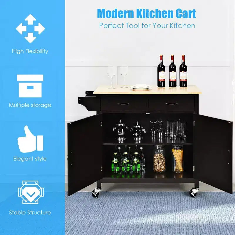 Desserte de cuisine roulante moderne meuble de rangement îlot chariot utilitaire