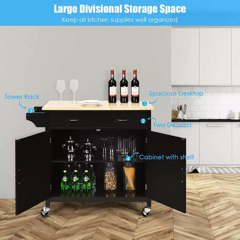 Desserte de cuisine roulante moderne meuble de rangement îlot chariot utilitaire